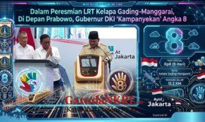 Dalam Peresmian LRT Kelapa Gading-Manggarai, Di Depan Prabowo, Gubernur DKI ‘Kampanyekan’ Angka 8